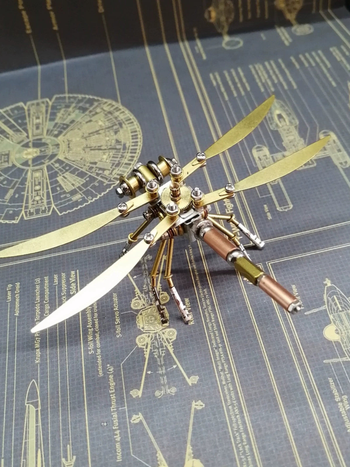 Mechanical dragonfly 3D Metal Puzzle Model DIY Assembly Kit Steampunk Dragonfly Boy Toy Gift