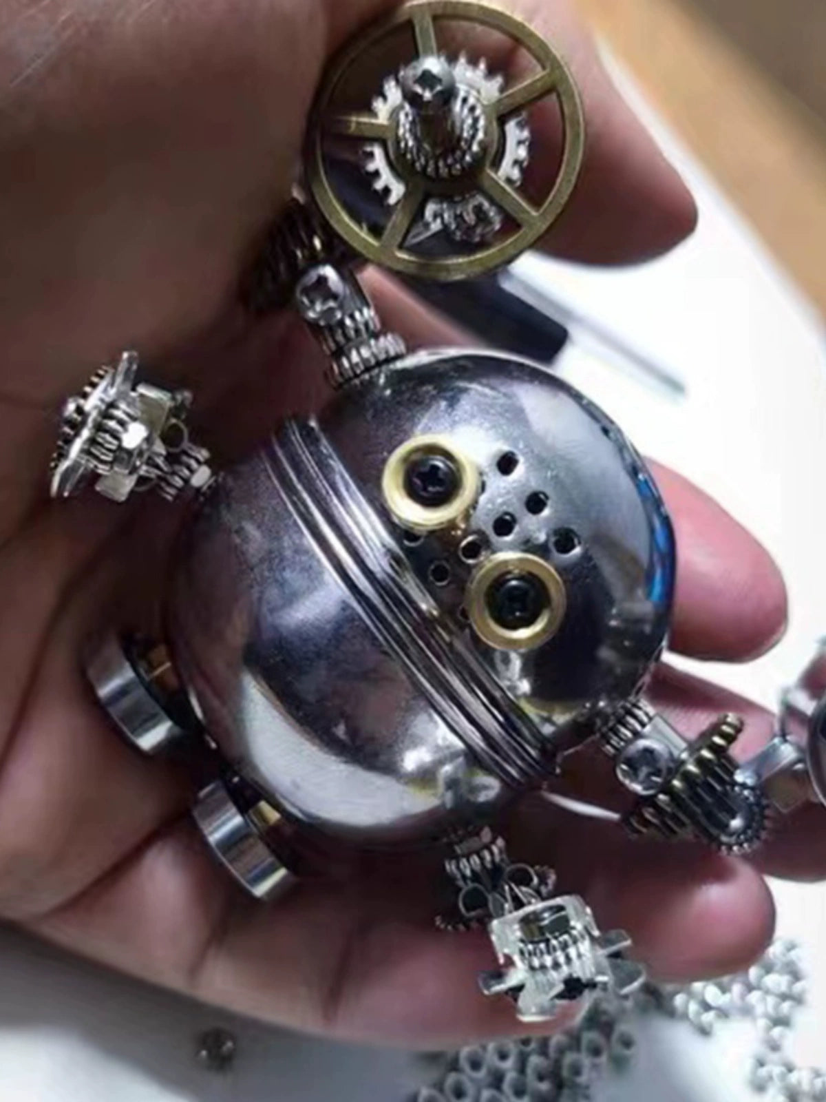 Assembly DIY steampunk mechanical little man figure model ornament gift metal figurine Valentine's Day