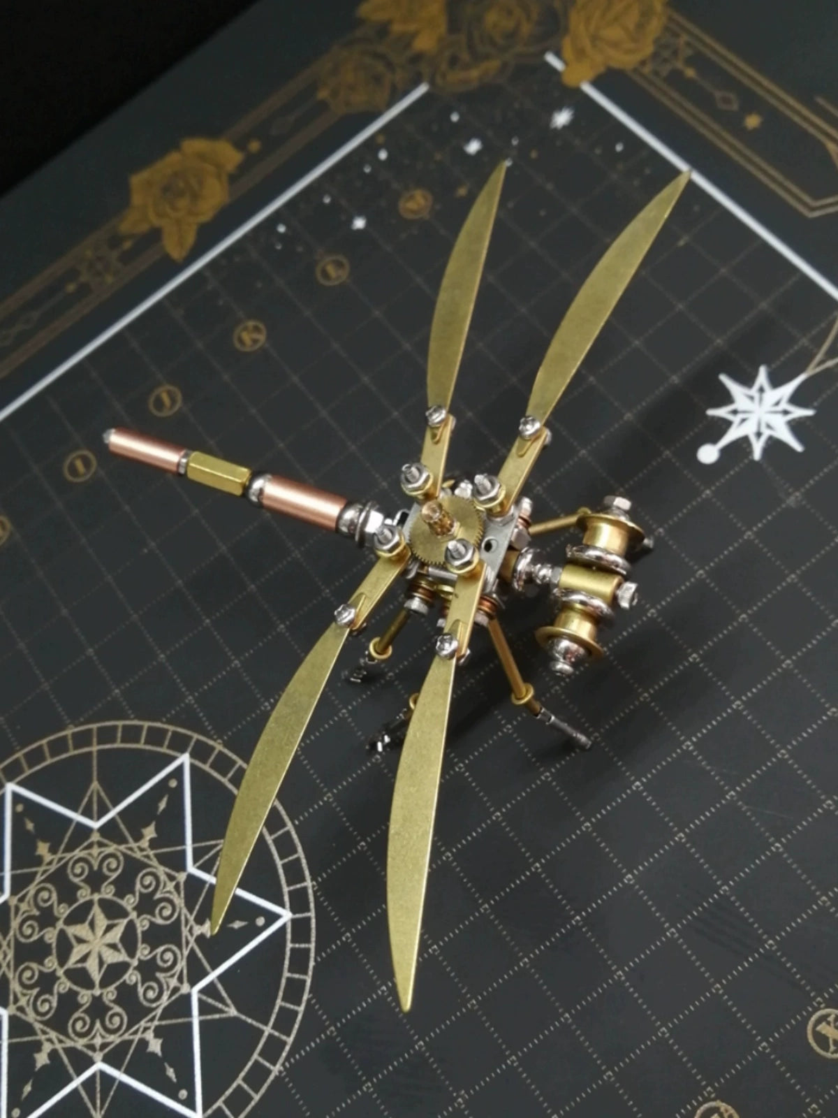 Mechanical dragonfly 3D Metal Puzzle Model DIY Assembly Kit Steampunk Dragonfly Boy Toy Gift